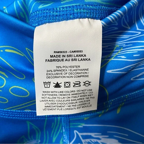 NWT Nike One Monstera Leaf Blue Women's Biker Dri-Fit Training Bike Shorts Tight - Picture 6 of 6